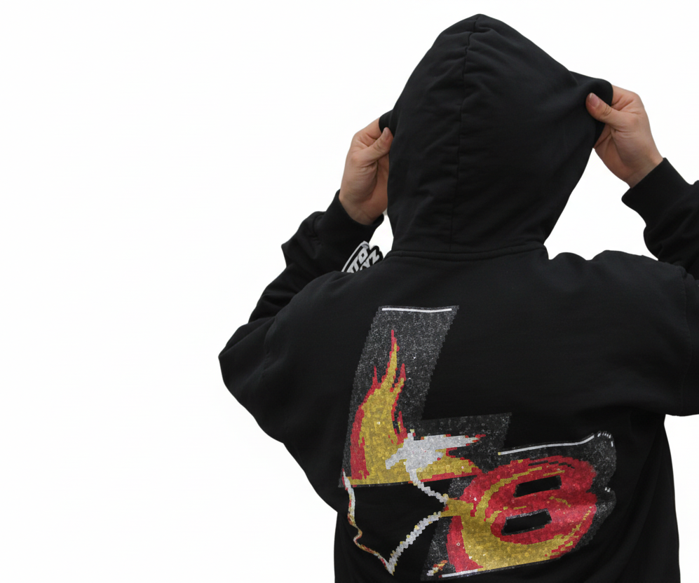 FIRE PIXEATED BOXY HOODIE