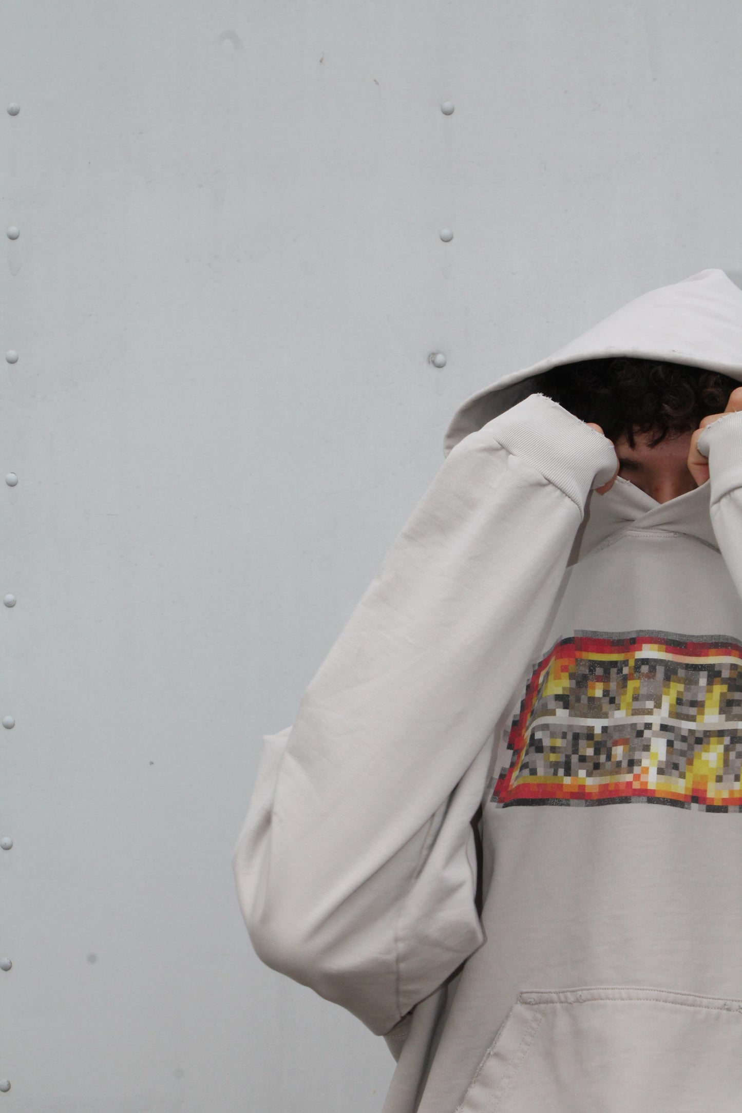 FIRE PIXEATED BOXY HOODIE