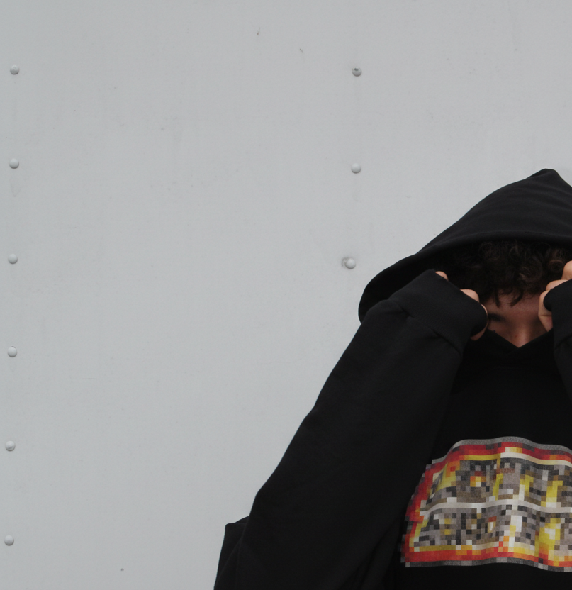 FIRE PIXEATED BOXY HOODIE