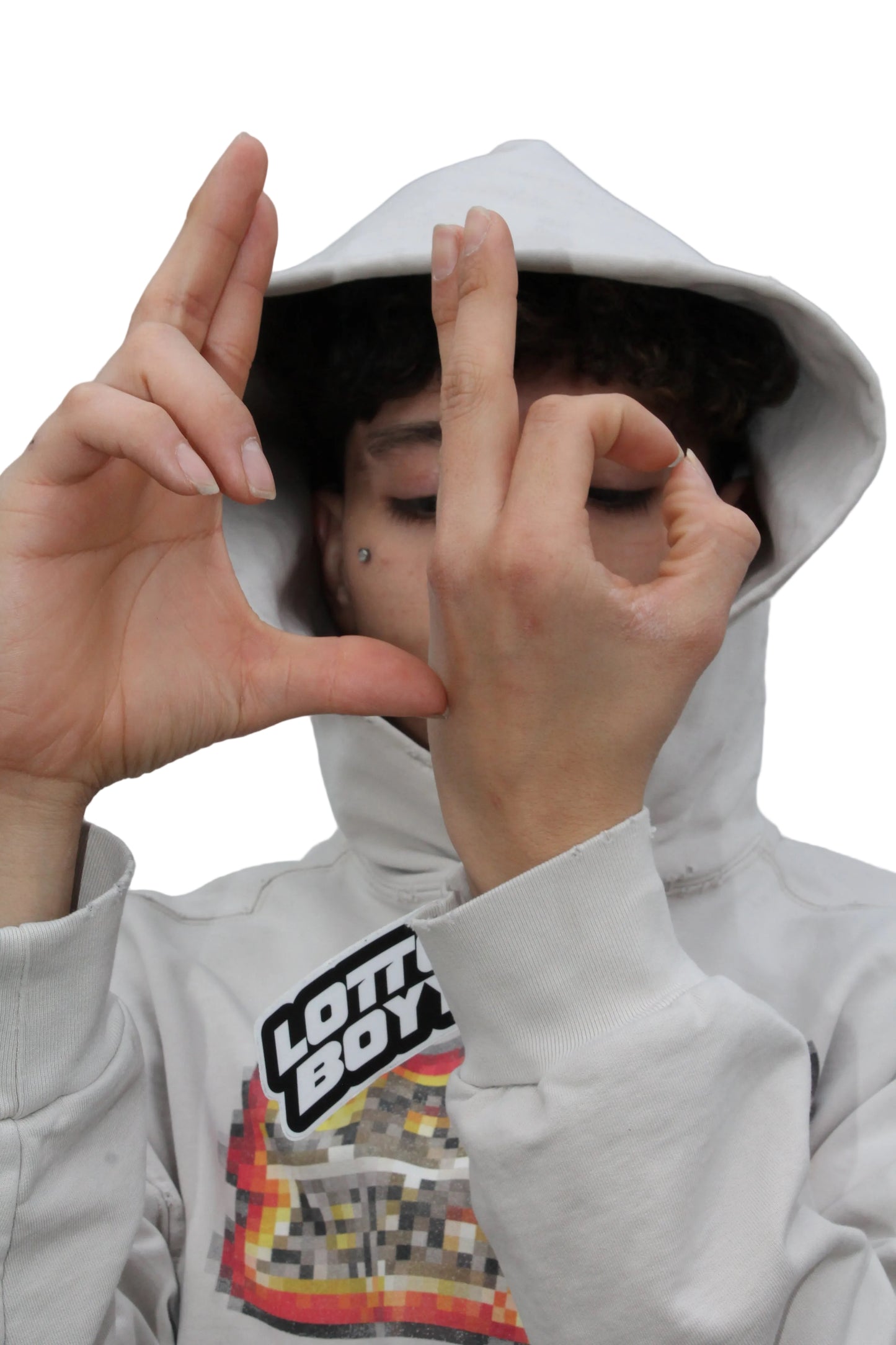 FIRE PIXEATED BOXY HOODIE