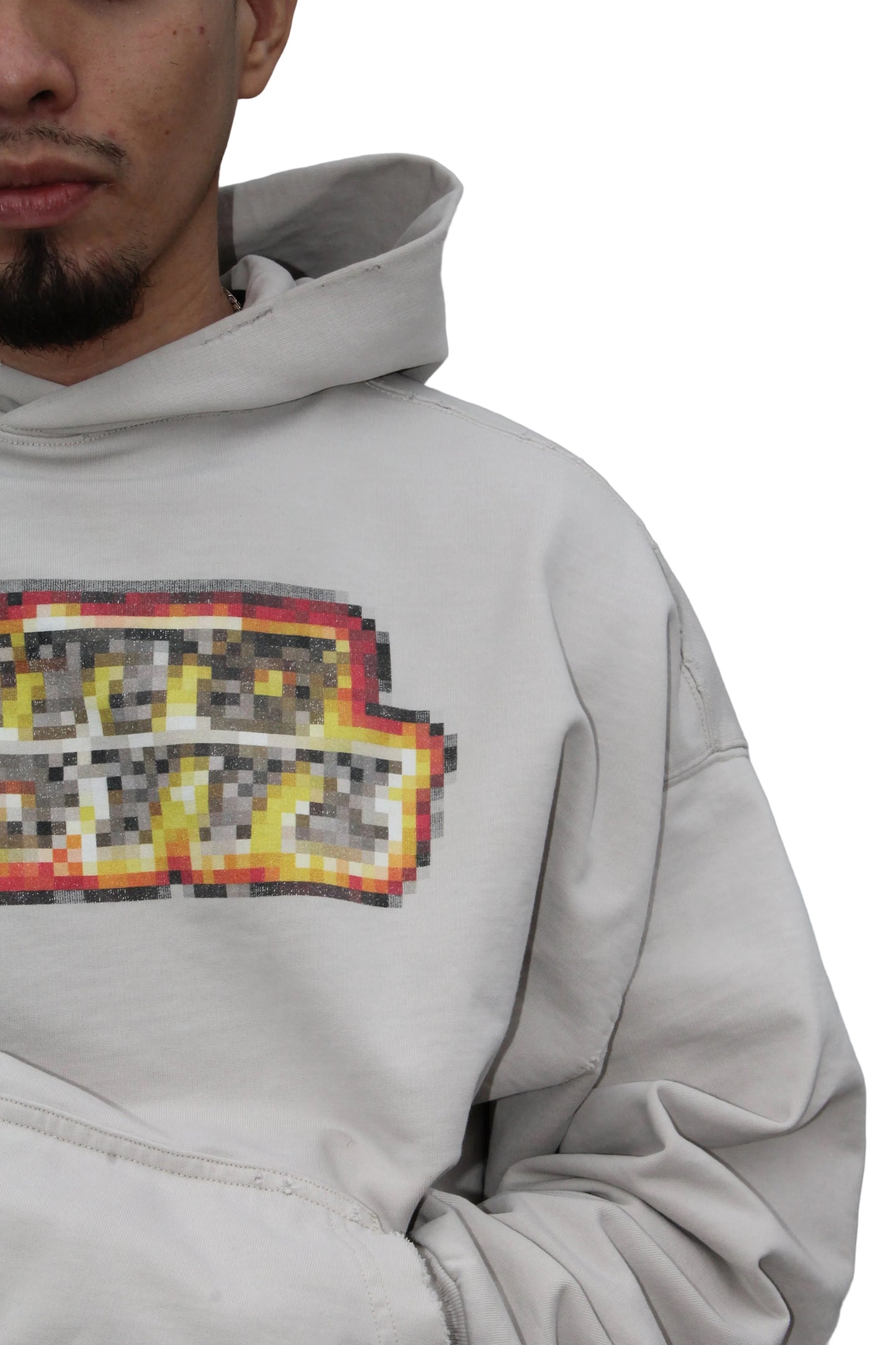 FIRE PIXEATED BOXY HOODIE