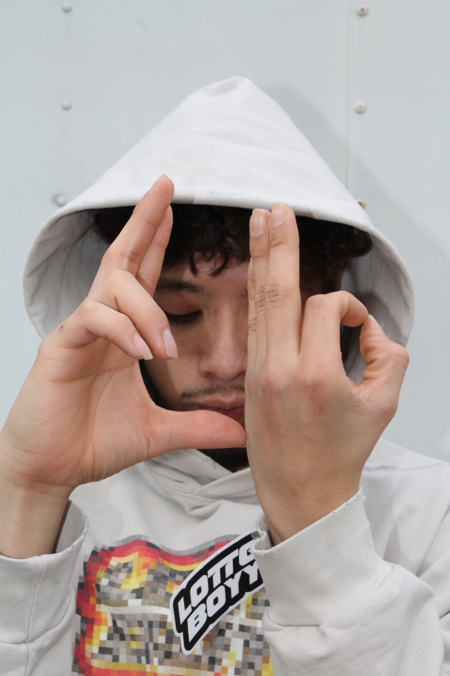 FIRE PIXEATED BOXY HOODIE