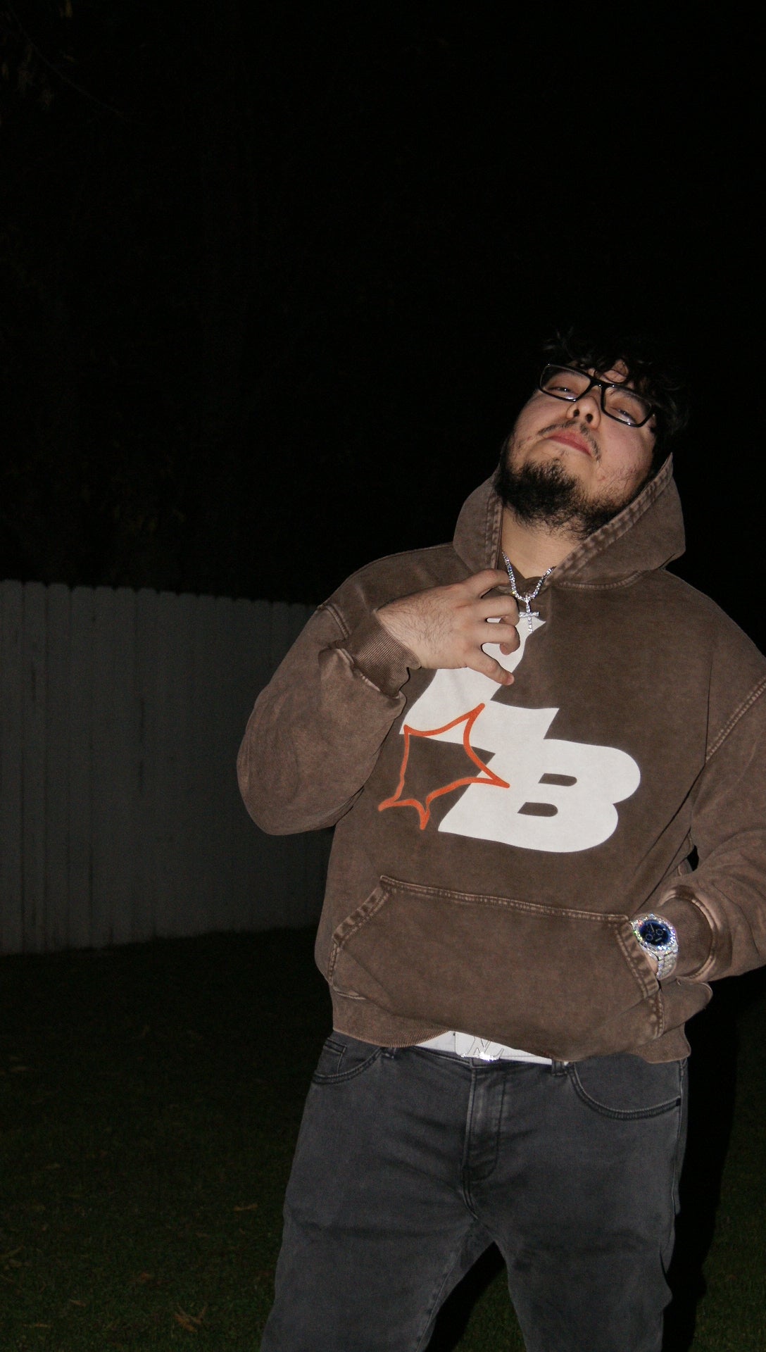 Brown LB Logo Hoodie