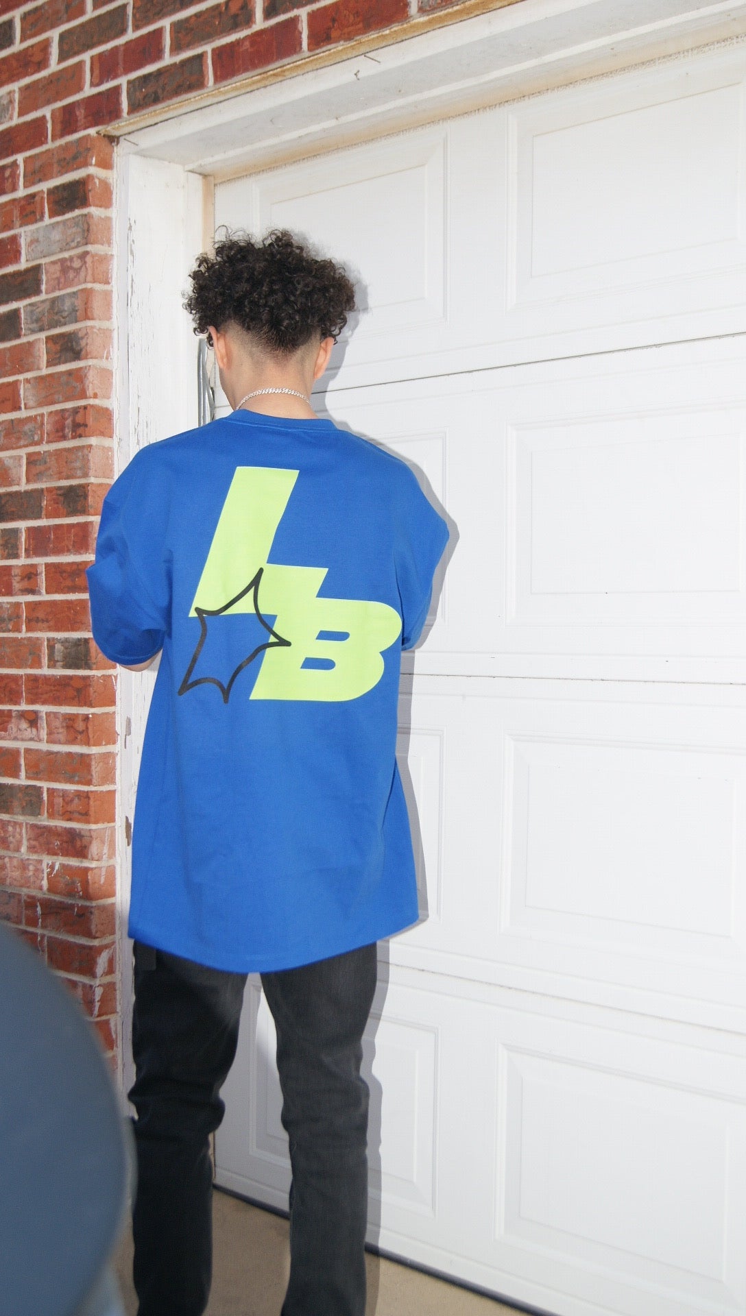 LB Blue ''what you work 4 '' oversized tee